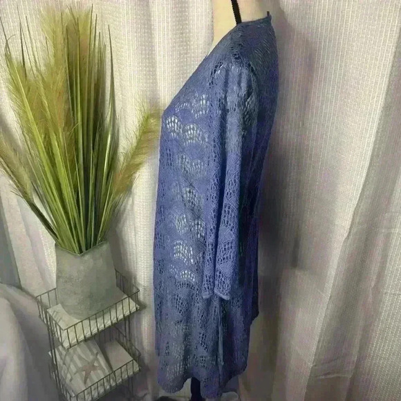 UGG Australia Womens S Blue Open Knit Robe Wrap Kimono Beach Cover Up - Picture 4 of 13